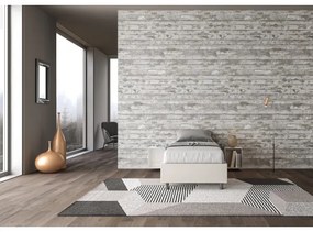Letto singolo senza rete imbottito 80x200 similpelle bianco Azelia