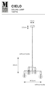 Markslöjd 108716 - Lampadario a sospensione con filo CIELO 4xE27/40W/230V nero