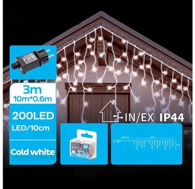 Brilagi - Catena luminosa natalizia LED per esterni 200xLED/8 funzioni 13x0,6m IP44 bianco freddo