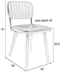 Sedia da pranzo nera Jake Worn - White Label