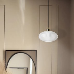 Lampadario a sospensione con filo HARMA 1xE27/15W/230V diametro 25 cm bianco/oro