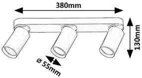 Rabalux 73077 - Faretto MIRINA 3xGU10/5W/230V oro
