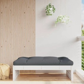 Poggiapiedi Da Giardino 120x80 Cm Legno Massello Di Pino Bianco /