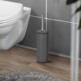 WENKO 24777100 - set per WC ALASSIO 9,3x39,2 cm acciaio inossidabile/grigio