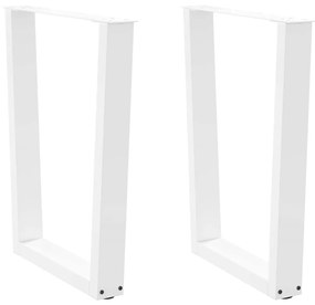 Gambe Per Tavolo Pranzo A V 2 Pz Bianco 70x(72-73,3)cm Acciaio /
