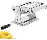 Macchina Pasta Fresca Manuale Cucina Stendi Impasto Acciaio Inox 3 Rulli 210mm