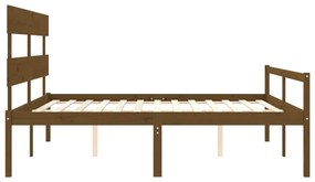 Letto per Anziani con Testiera Miele 200x200 cm Legno Massello