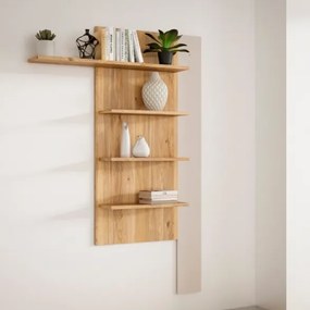 Mensola Verticale 4 Ripiani 132x22x190 Cm Lehman Rovere E Sabbia