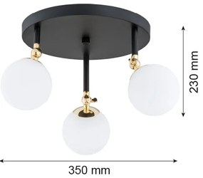 Argon 1436 - Lampadario da bagno a sospensione con supporto rigido LATINA 3xE14/40W/230V IP44