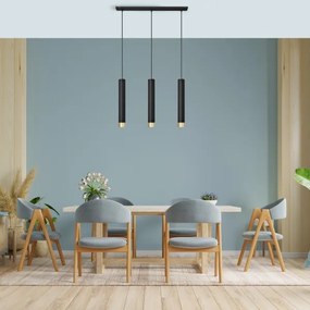 LED Lampadario a sospensione con filo TUBA 3xGU10/4,8W/230V nero/oro