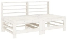 Set Salotto da Giardino 4 pz Bianco in Legno Massello di Pino