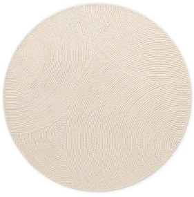 Tappeto rotondo colore naturale chiaro in lana tessuto a mano ø 200 cm Eleni Natural White – Hanse Home