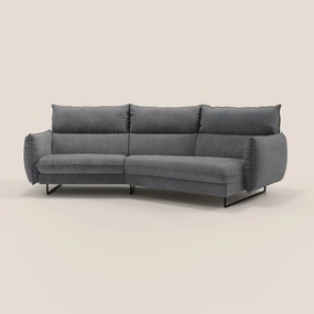 Monamour divano moderno angolare con opzione relax elettrico in microfibra smacchiabile impermeabile T11 grigio