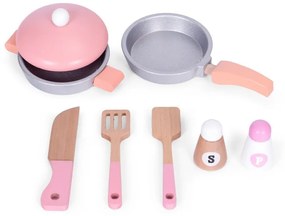 Cucina per bambini in legno + accessori - rosa