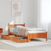 Letto senza Materasso Marrone Cera 90x190 cm in Legno di Pino 3309793