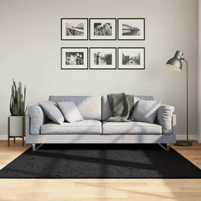 Tappeto Shaggy Pamplona A Pelo Lungo Moderno Nero 160x160 Cm /