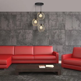 Lampadario a sospensione con filo MERCURE 3xE27/15W/230V oro/nero