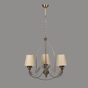 Lampadario a catena CLASSIC 3xE14/40W/230V bronzo/beige