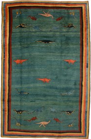 Gabbeh Tappeto 210 x 310 Verde (Afghanistan) Annodato A Mano