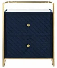 Comodino DKD Home Decor 60 x 35 x 74 cm Cristallo Azzurro Dorato