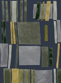 Abstrakte Tapete Renaissance von Elitis - Schwarz/ Grün