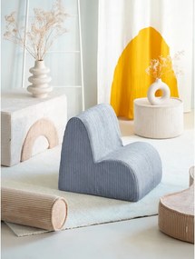 Poltrona per bambini blu con rivestimento in velluto a coste Cloud – Wigiwama
