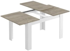 Tavolo allungabile da pranzo rettangolare in legno 140-190x90 cm Kendra Rovere Alaska/Bianco