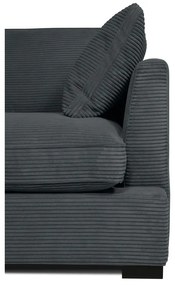 Divano in velluto a coste grigio 132 cm Mobby - Scandic