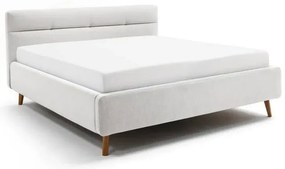Letto matrimoniale imbottito grigio chiaro con contenitore con rete inclusa 180x200 cm Lotte – Meise Möbel