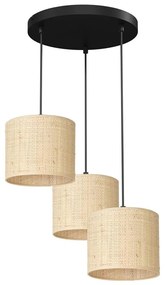 Lampadario a sospensione con filo RATTAN 3xE27/60W/230V rattan