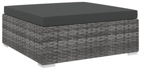 Poggiapiedi Modulare 1 Pz Con Cuscino İn Polyrattan Grigio /