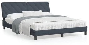 Giroletto Senza Materasso Grigio Scuro 160x200 Cm Velluto /