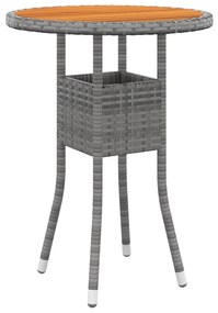 Set da pranzo per giardino 3 pz in polyrattan grigio