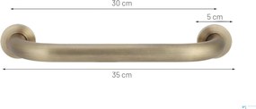 Supporto da bagno a parete EYN DB1008 da 35 cm con finitura ottone anticato