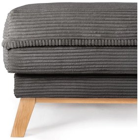 Poggiapiedi grigio con rivestimento in velluto a coste Tori – Bonami Selection