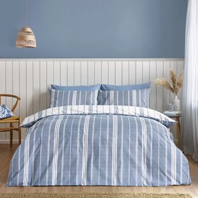 Set copripiumino e federa bianco e blu per letto singolo 135x200 cm Harbour Stripe – Catherine Lansfield