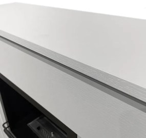 Camino elettrico da terra in legno Bianco BELLINI L96 x P35 x H96 cm