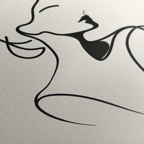Quadro su tela – Donna in linee minimaliste