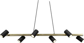 Trio - Lampadario a sospensione con cavo MARLEY 6xGU10/35W/230V nero/oro