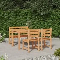 Set da Pranzo per Giardino 4 pz in Legno Massello di Teak 3157194