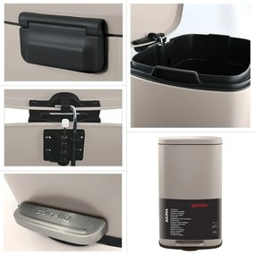 Cestino per la spazzatura grigio tortora in acciaio con pedale 50 l Akira – Spirella