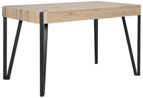 Tavolo legno chiaro e nero 130 x 80 cm CAMBELL Beliani