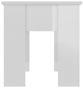 Tavolino da Salotto Bianco Lucido 101x49x52 cm Legno Compensato