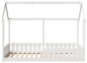 Giroletto casetta bambini bianco 90x200 cm legno massello pino