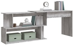 Scrivania angolare grigio sonoma 200x50x76 cm legno multistrato