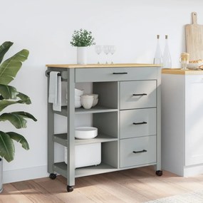 Carrello da cucina monza 84x40x90 cm in legno massello di pino