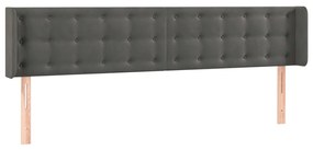 Testiera ad orecchio grigio scuro 163x16x78/88 cm in velluto