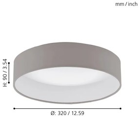 Eglo 93949 - Plafoniera LED PALOMARO LED/12W/230V