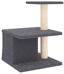 Albero per gatti con tiragraffi in sisal grigio scuro 48 cm