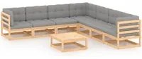 Set Divani da Giardino 8 pz con Cuscini Legno Massello di Pino cod mxl 39139